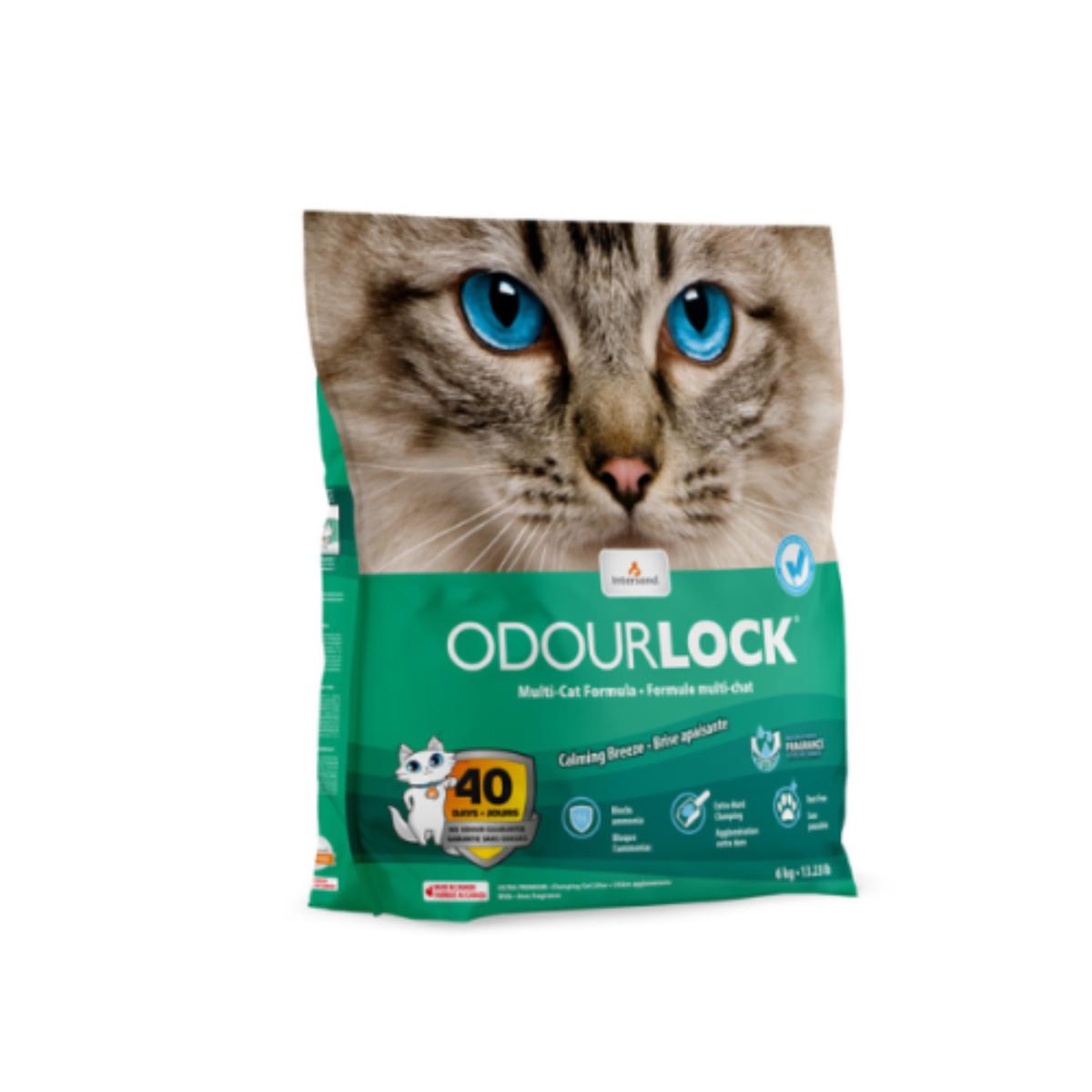 INTERSAND ODOURLOCK CALMING BREEZE, așternut igienic pisici, bentonită, aglomerant, neutralizare mirosuri, 6kg INTERSAND ODOURLOCK CALMING BREEZE, așternut igienic pisici, bentonită, aglomerant, neutralizare mirosuri - poza 2
