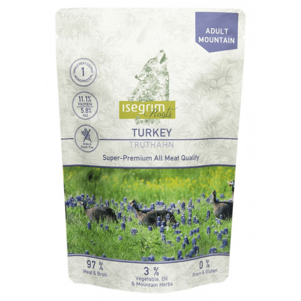 ISEGRIM, XS-XL, Curcan, plic hrană umedă monoproteică fără cereale câini, (în sos), 410g - poza 1