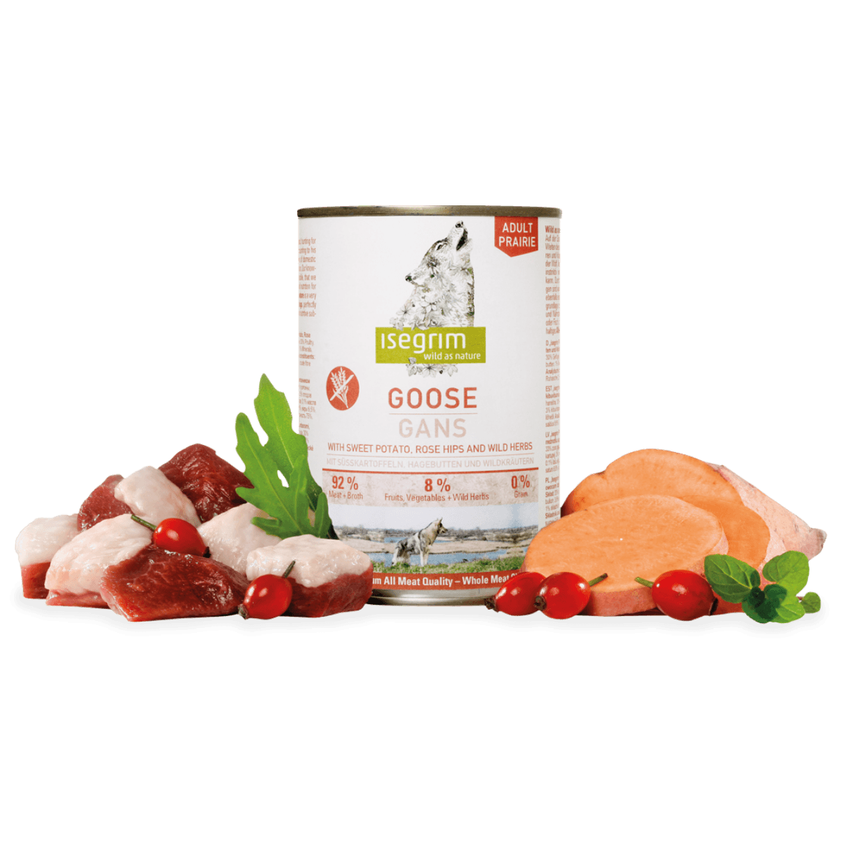 ISEGRIM, XS-XL, Gâsca, conservă hrană umedă fără cereale câini, (în sos), 800g - poza 2