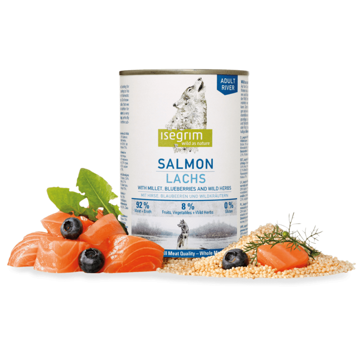 ISEGRIM, XS-XL, Somon, conservă hrană umedă fără cereale câini, (în sos), 400g - poza 2