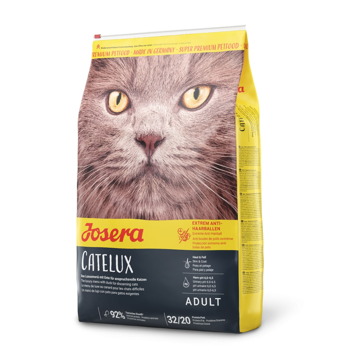 JOSERA Catelux, Rață, hrană uscată pisici, limitarea ghemurilor de blană, 2kg - poza 2