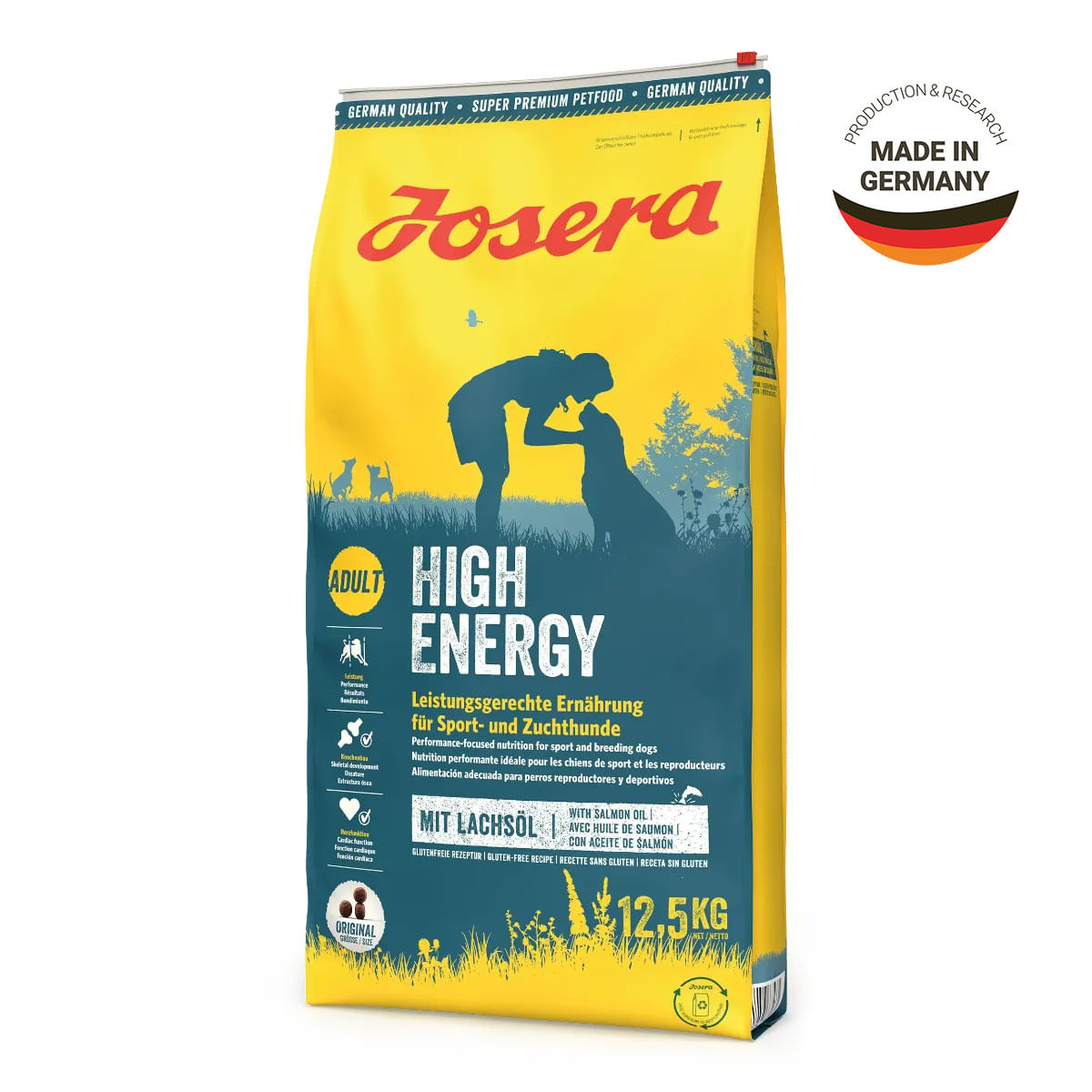 JOSERA High Energy, XS-XL, Pasăre și Somon, hrană uscată câini, activitate intensă, 12.5kg - poza 3