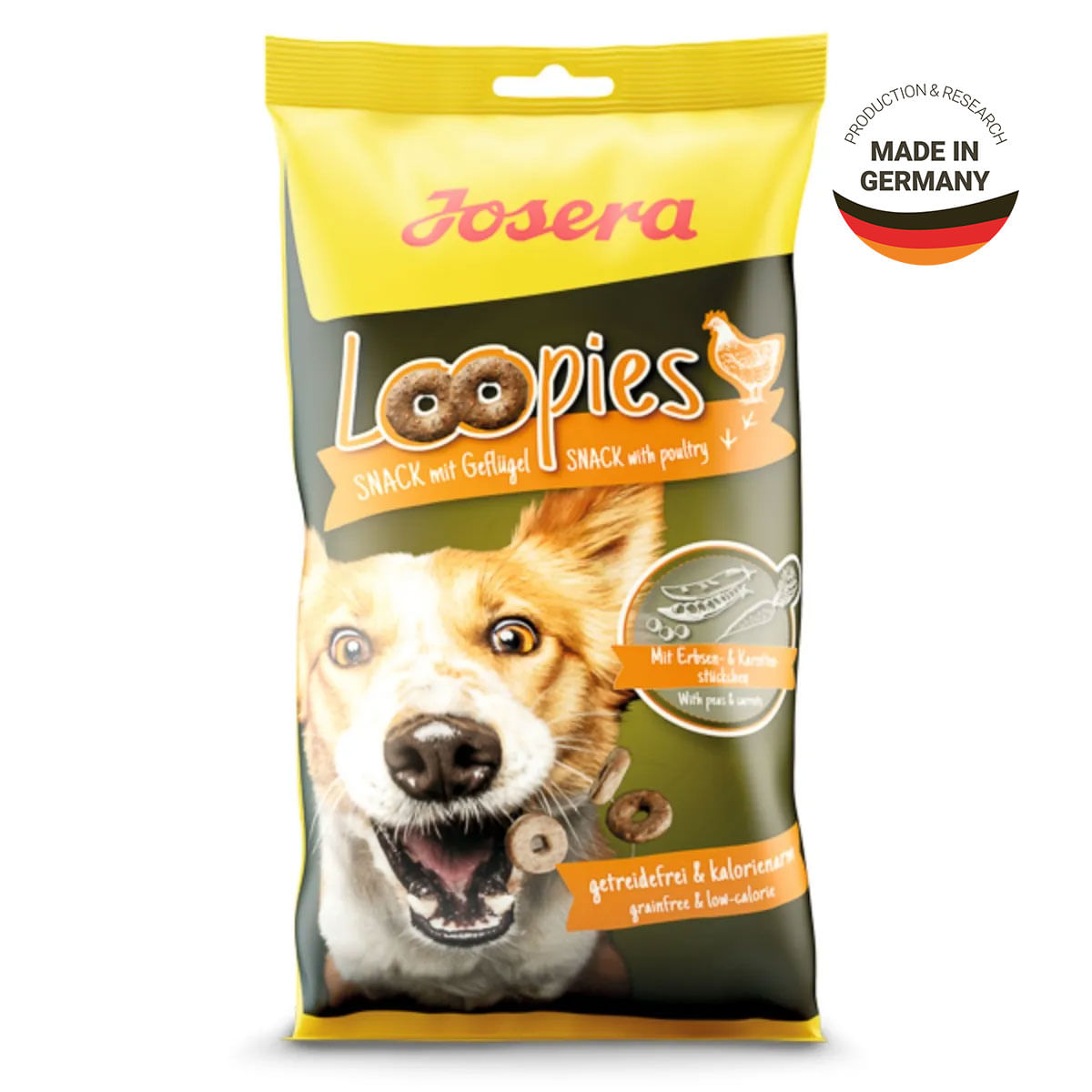 JOSERA Loopies, XS-XL, Pasăre, punguță recompense fără cereale câini, 150g - poza 1