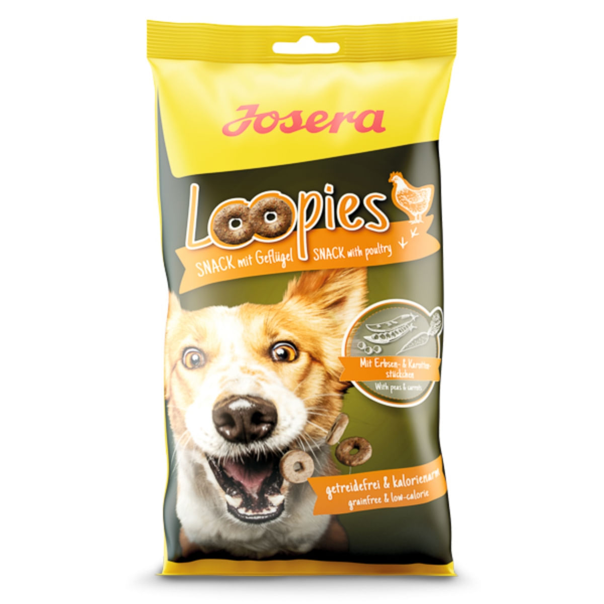 JOSERA Loopies, XS-XL, Pasăre, punguță recompense fără cereale câini, 150g - poza 2