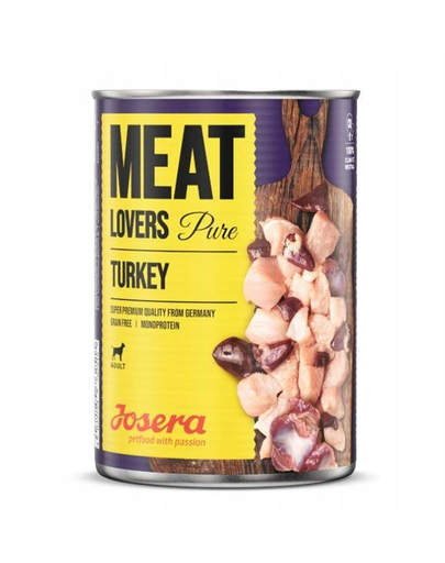 JOSERA Meatlovers pure Conserva hrana caini, cu curcan 400g