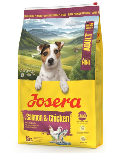 JOSERA Mini Adult Salmon and Chicken 10kg hrană fără gluten cu sos pentru câini de rase mici