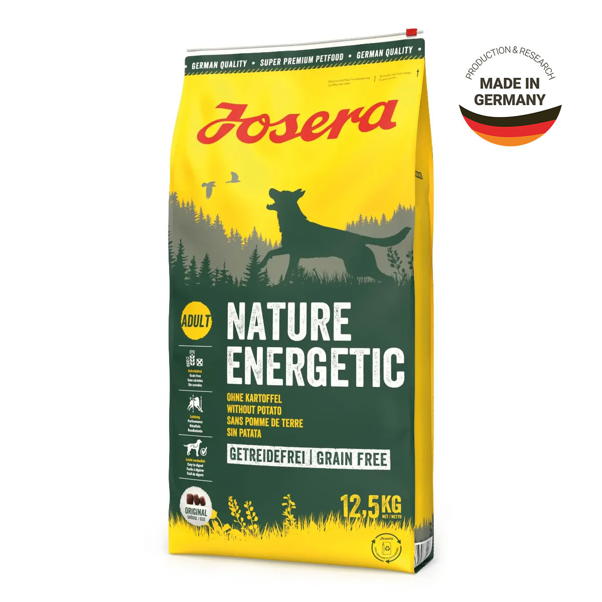 JOSERA Nature Energetic, XS-XL, Pasăre, hrană uscată fără cereale câini, activitate intensă, 12.5kg - poza 3