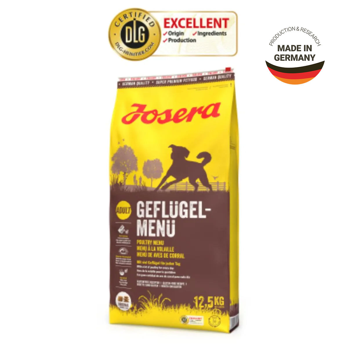JOSERA Poultry Menu, XS-XL, Pasăre, hrană uscată câini, 12.5kg - poza 1