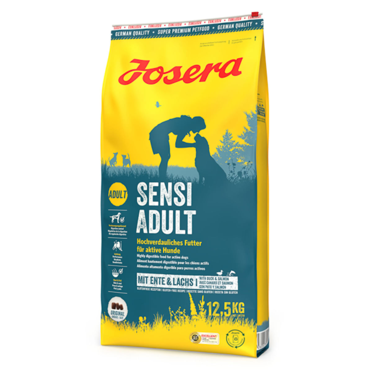 JOSERA Sensi Adult, XS-XL, Rață și Somon, hrană uscată câini, sistem digestiv, 12.5kg - poza 2