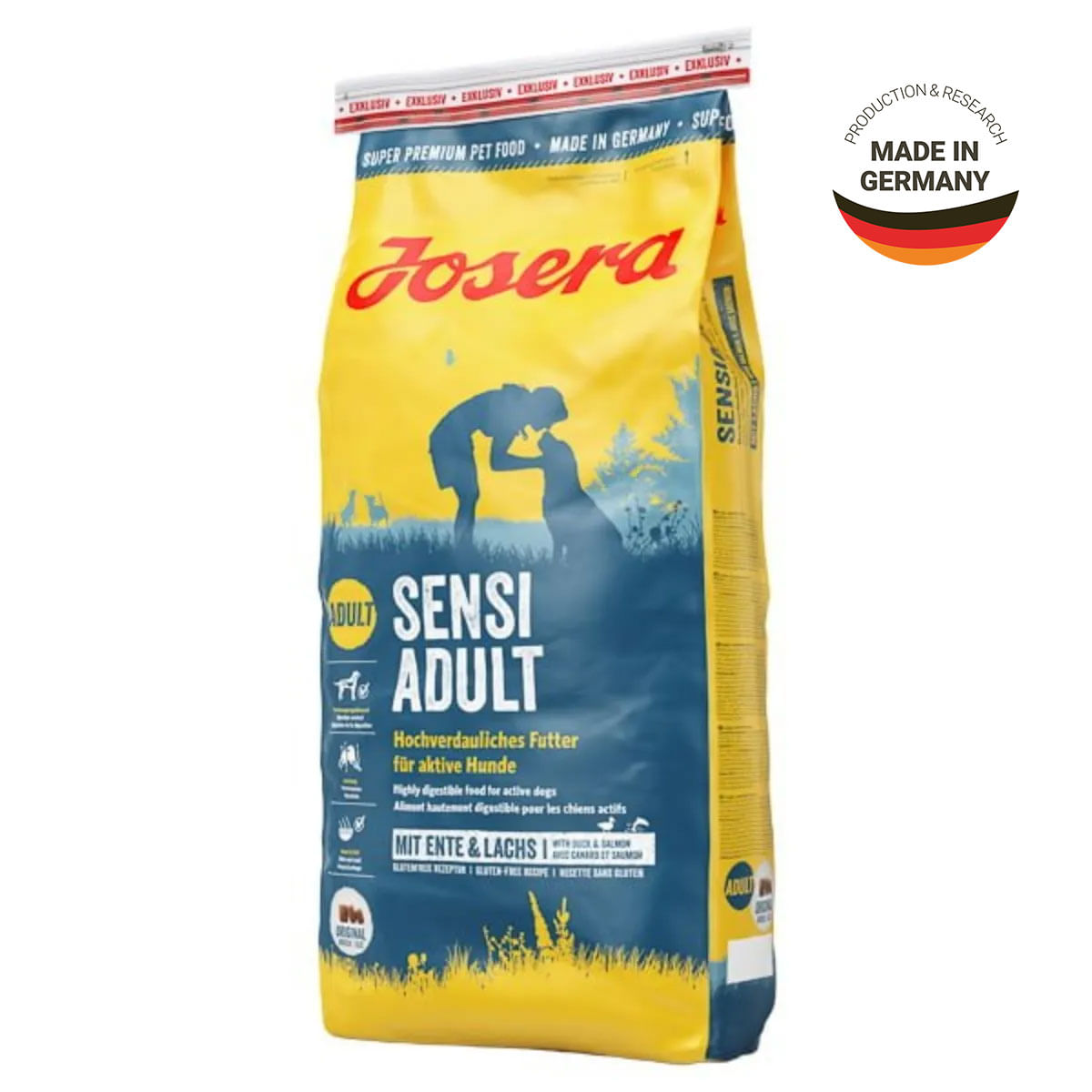 JOSERA Sensi Adult, XS-XL, Rață și Somon, hrană uscată câini, sistem digestiv, 15kg - poza 1