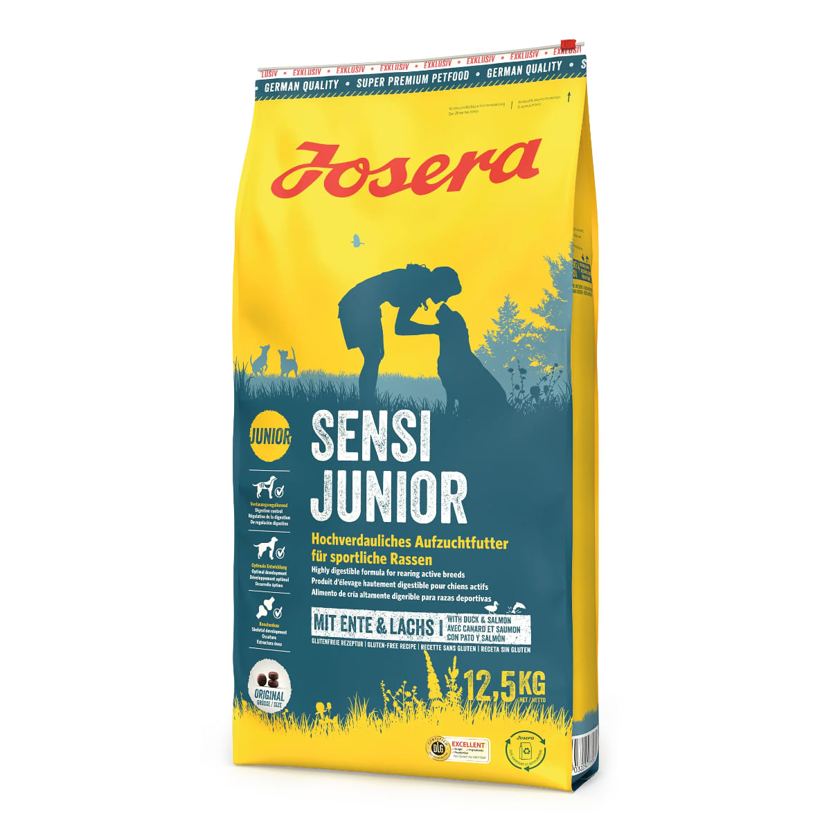 JOSERA Sensi Junior, XS-XL, Rață și Somon, hrană uscată câini junior, 12.5kg - poza 2