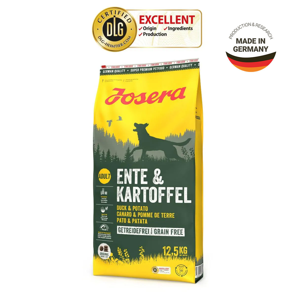 JOSERA, XS-XL, Rață și Cartofi, hrană uscată fără cereale câini, 12.5kg - poza 3