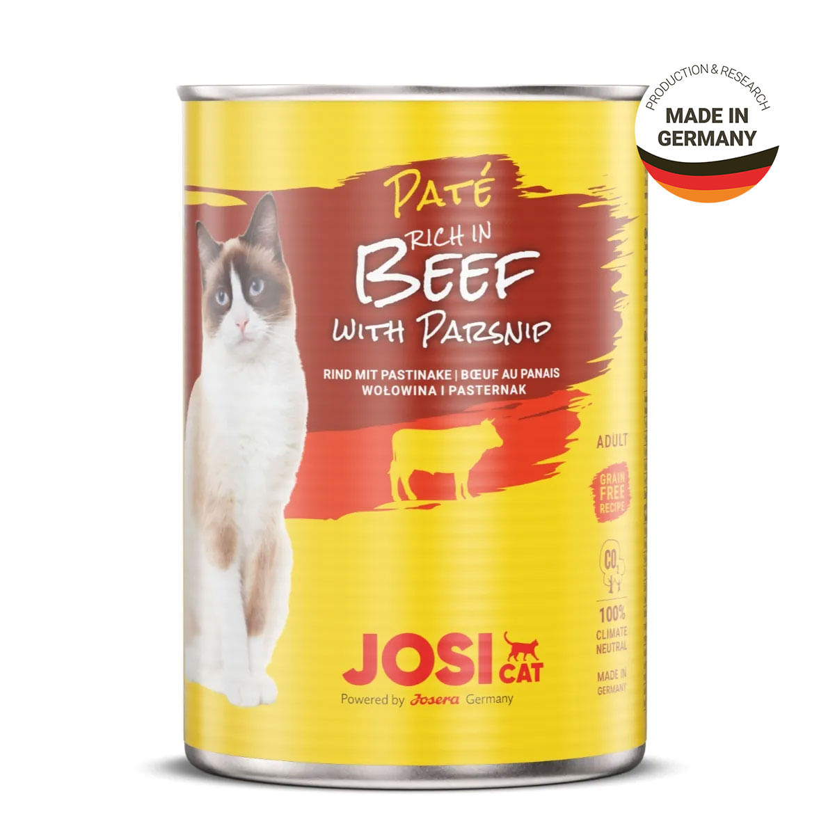 JOSICAT Pate, Vită cu Păstârnac, bax conservă hrană umedă pisici, (pate), 400g x 12 - poza 1