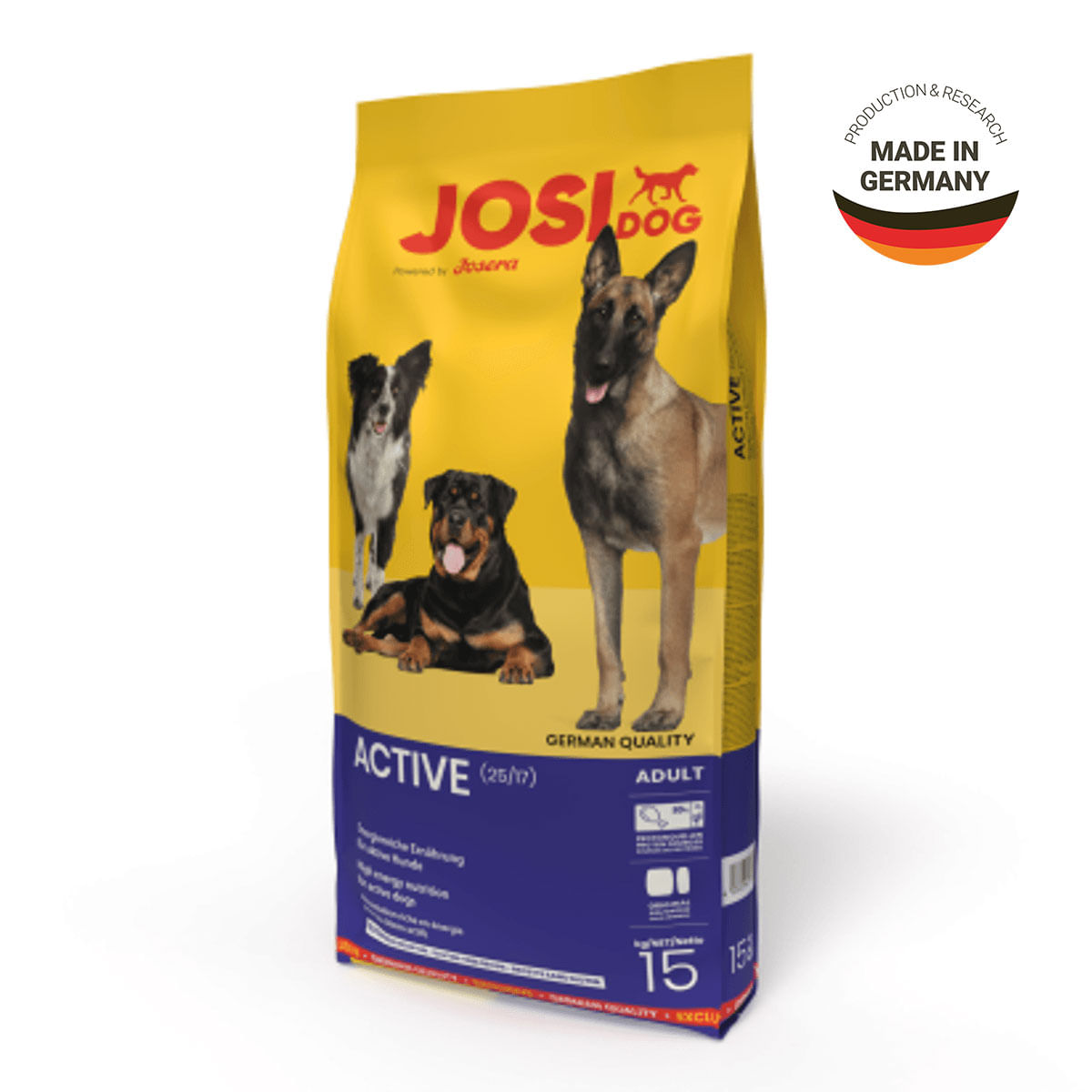 JOSIDOG Active, XS-XL, Pasăre, hrană uscată câini, activitate intensă, 15kg - poza 1