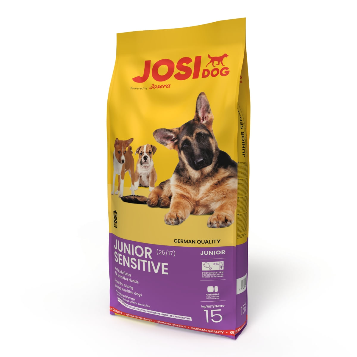 JOSIDOG Junior Sensitive, XS-XL, Pasăre, hrană uscată câini junior, sistem digestiv, 15kg - poza 2