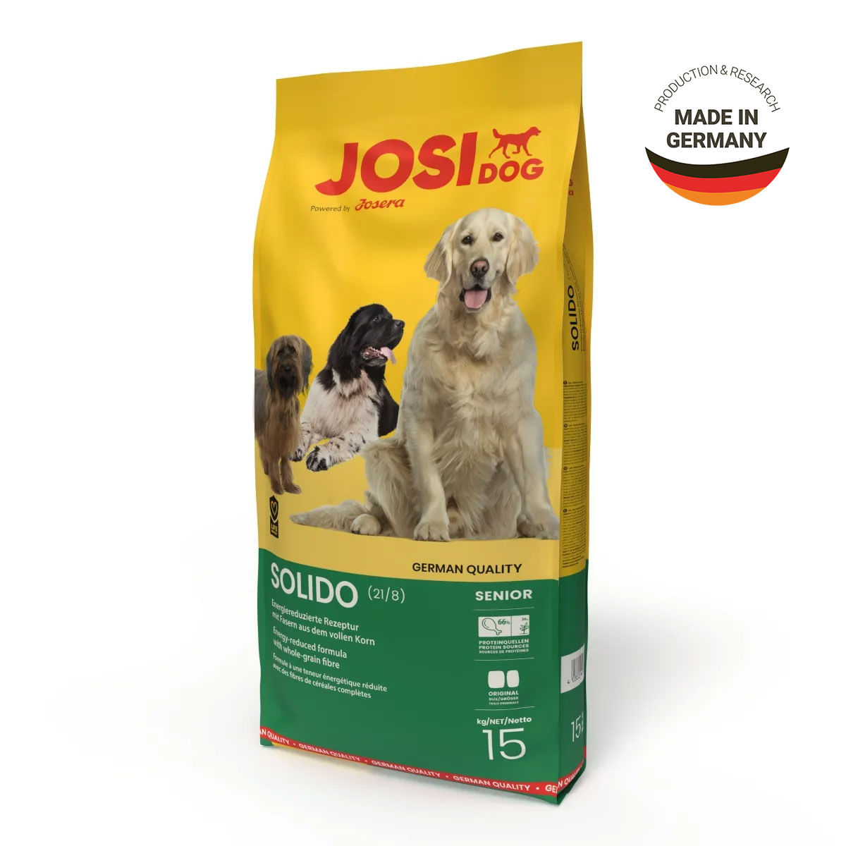 JOSIDOG Solido, XS-XL, Pasăre, hrană uscată câini, obezitate, sistem digestiv, 15kg - poza 1