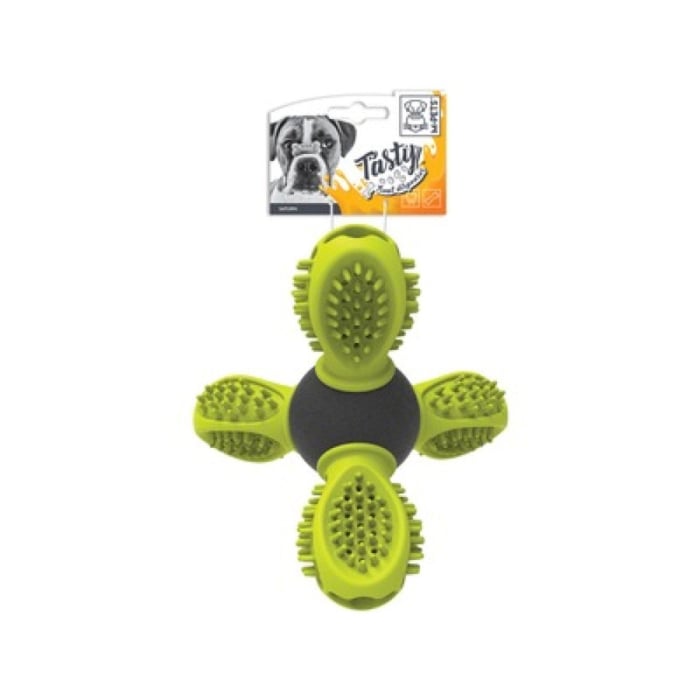 Jucarie din cauciuc pentru caini, SATURN M-PETS, Verde, 14 x 13 x 12 cm