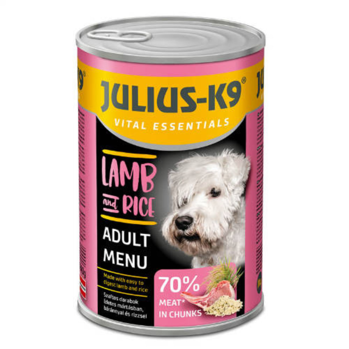 JULIUS-K9 Adult Menu, XS-XL, Miel și Orez, conservă hrană umedă câini, (în sos), 1240g - poza 1