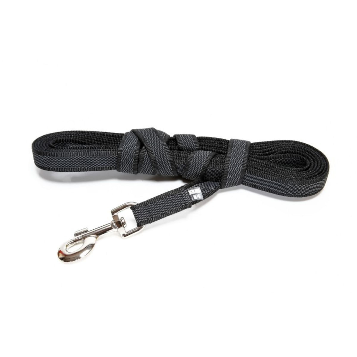 JULIUS-K9 Color & Gray, lesă antiderapantă cu mâner câini, textil, bandă JULIUS-K9 Color & Gray, lesă antiderapantă cu mâner câini, 50kg, textil, bandă, 14mm x 10m, negru - poza 1