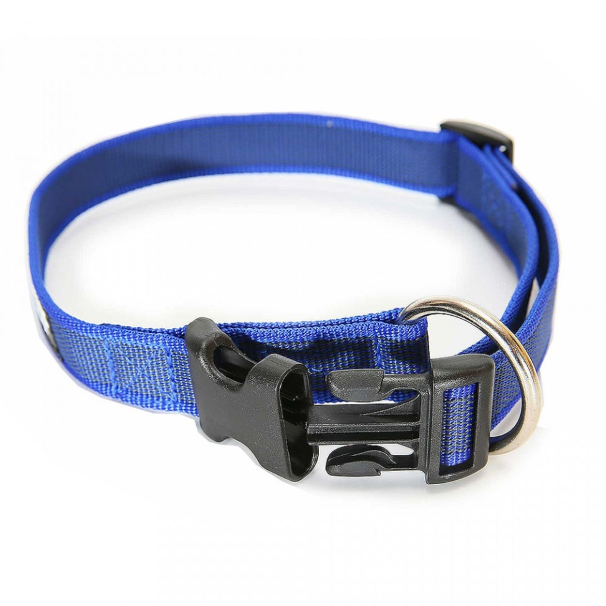 JULIUS-K9 Color & Gray, zgardă ajustabilă cu mâner câini, nylon, 20mm x 27-42cm, albastru cu gri - poza 3
