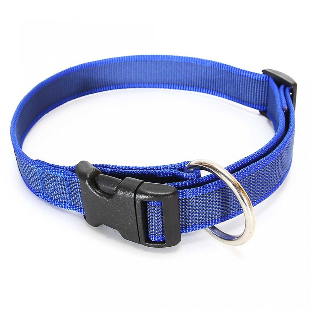 JULIUS-K9 Color & Gray, zgardă ajustabilă cu mâner câini, nylon, 25mm x 39-45cm, albastru - poza 2