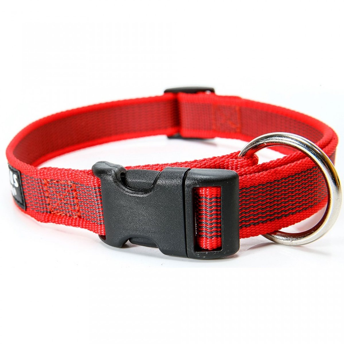 JULIUS-K9 Color & Gray, zgardă ajustabilă cu mâner câini, nylon, 25mm x 39-45cm, roșu - poza 3