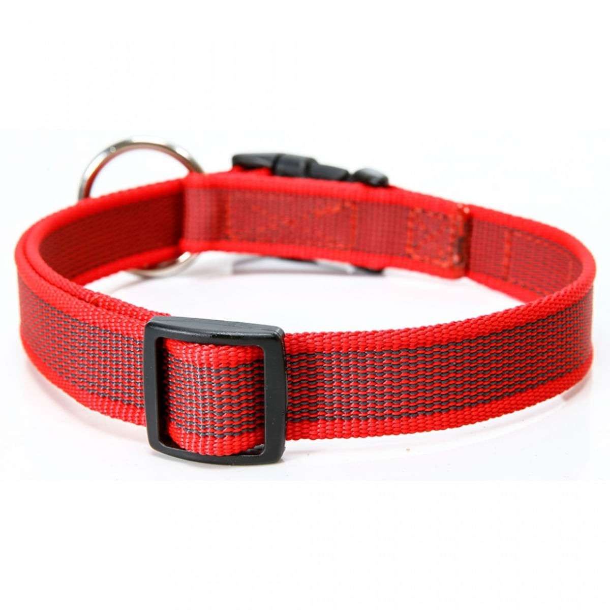 JULIUS-K9 Color & Gray, zgardă ajustabilă cu mâner câini, nylon, 25mm x 39-45cm, roșu - poza 4