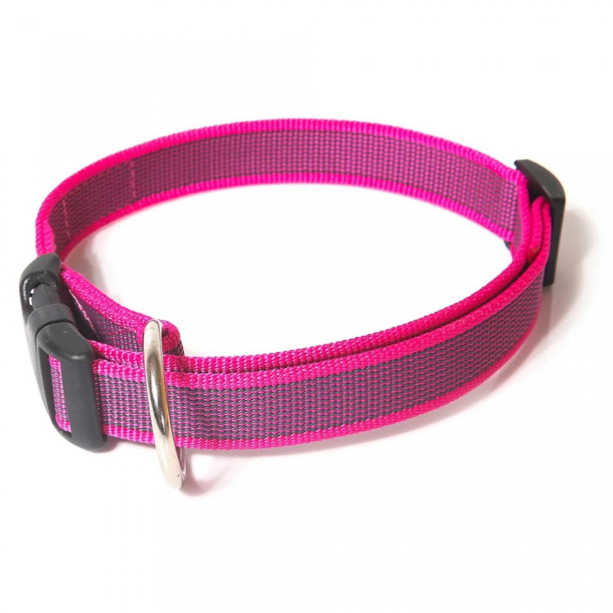 JULIUS-K9 Color & Gray, zgardă ajustabilă cu mâner câini, nylon, 25mm x 39-45cm, roz - poza 4