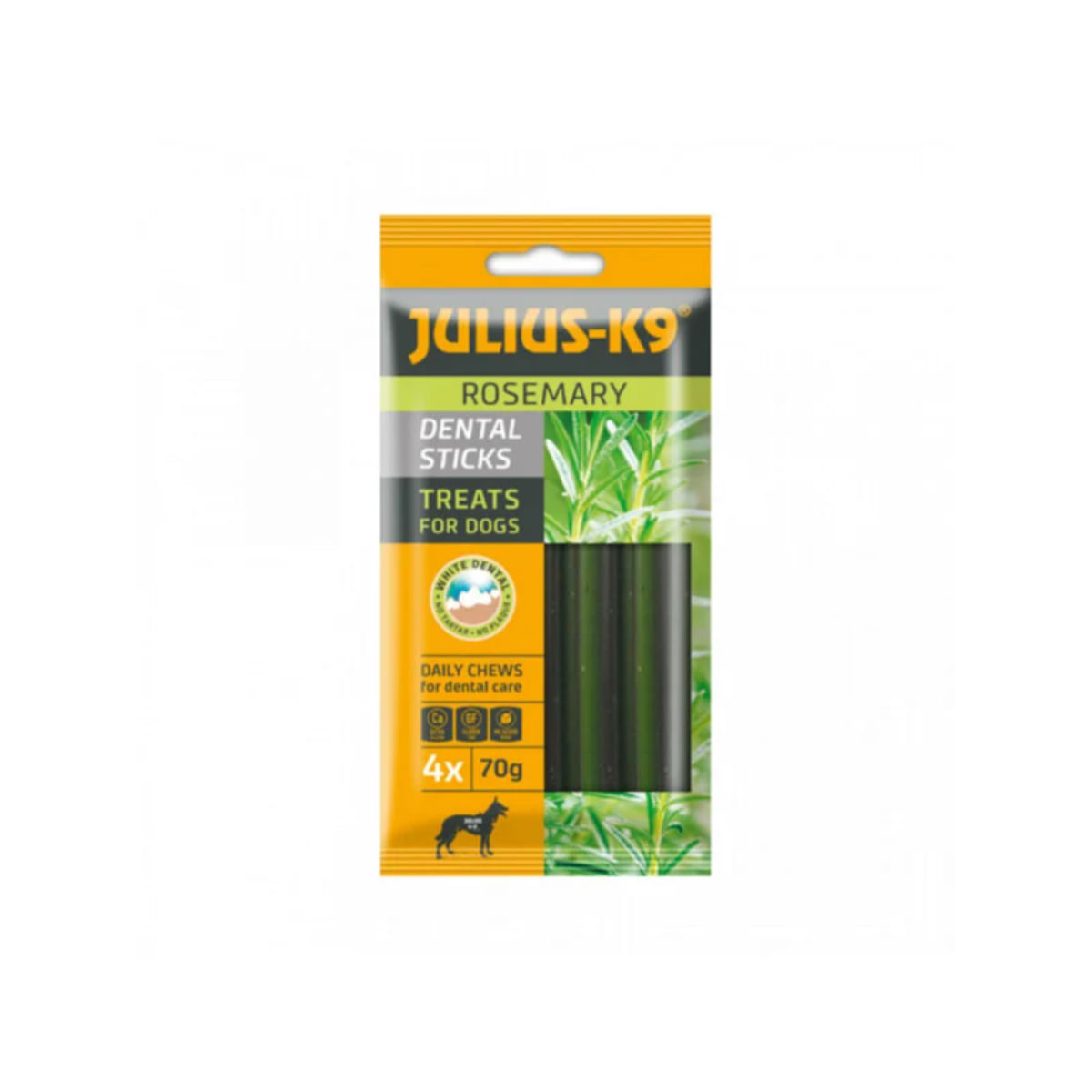 JULIUS-K9 Dental Sticks Rozmarin, XS-XL, Vanilie, punguță recompense câini, 70g - poza 1
