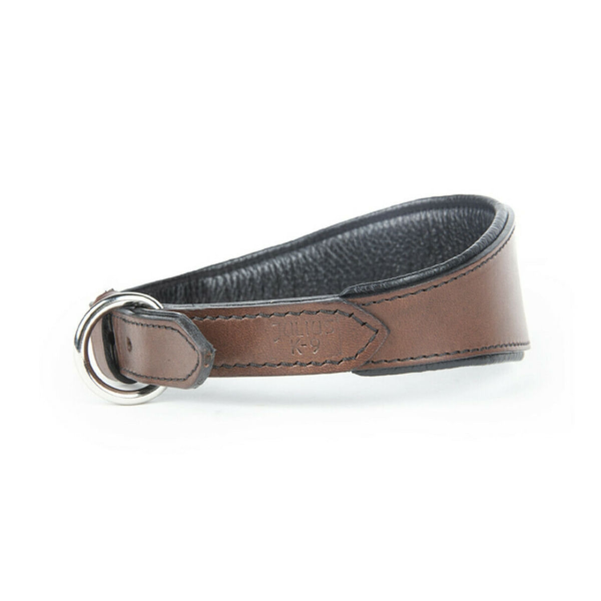 JULIUS-K9 ECO leather, zgardă ajustabilă cu mâner câini, piele, 65mm x 40-49cm, maro - poza 2