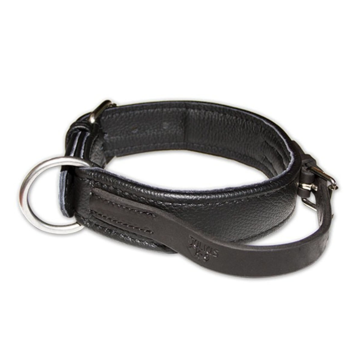 JULIUS-K9 ECO leather, zgardă ajustabilă cu mâner câini, piele, negru JULIUS-K9 ECO leather, zgardă ajustabilă cu mâner câini, piele, 40mm x 45cm, negru - poza 1