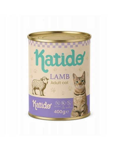 KATIDO Adult Cat Lamb 400 g conservă cu miel și ulei de somon