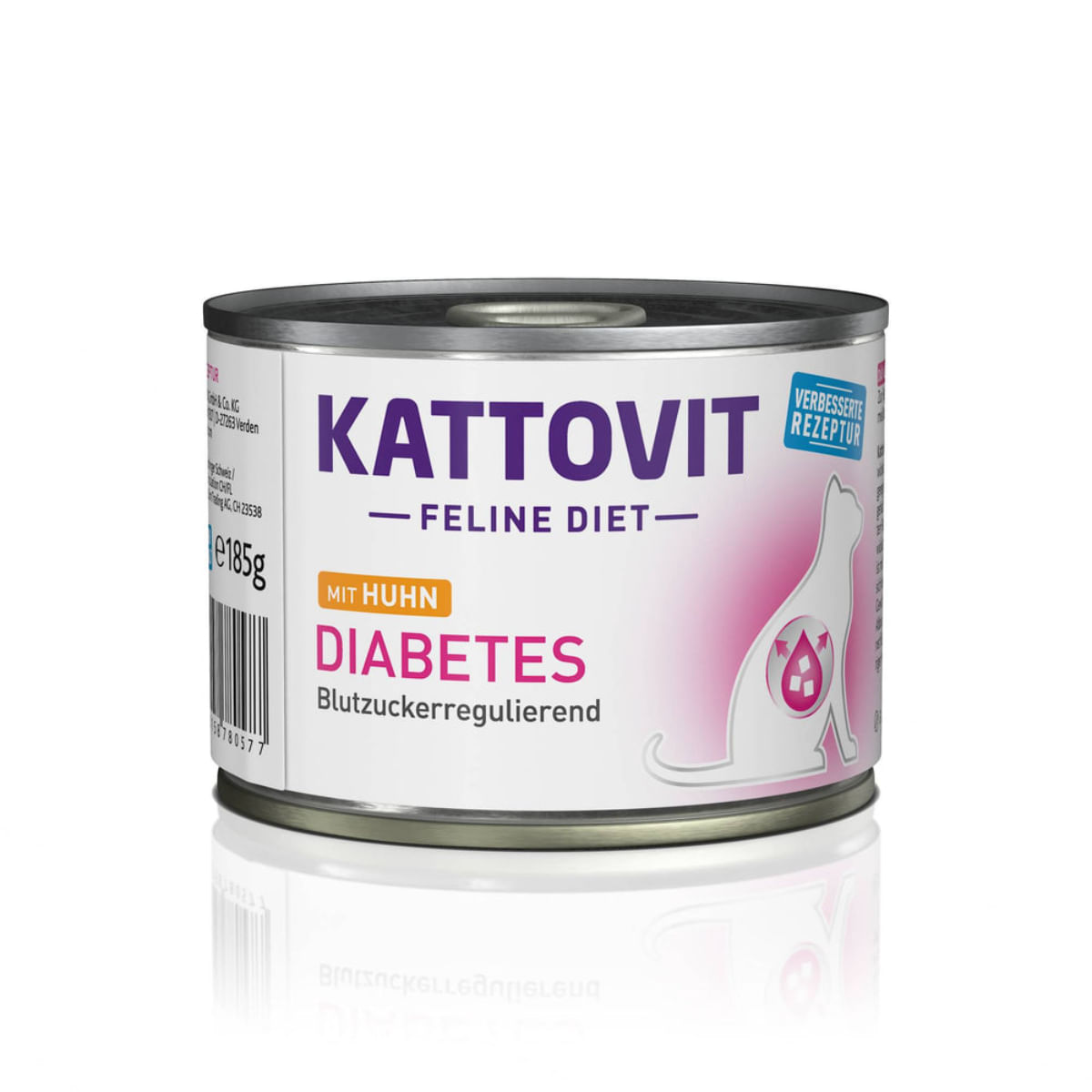 KATTOVIT Diabetes, Pui, dietă veterinară, conservă hrană umedă pisici, diabet, (în aspic), 185g - poza 2