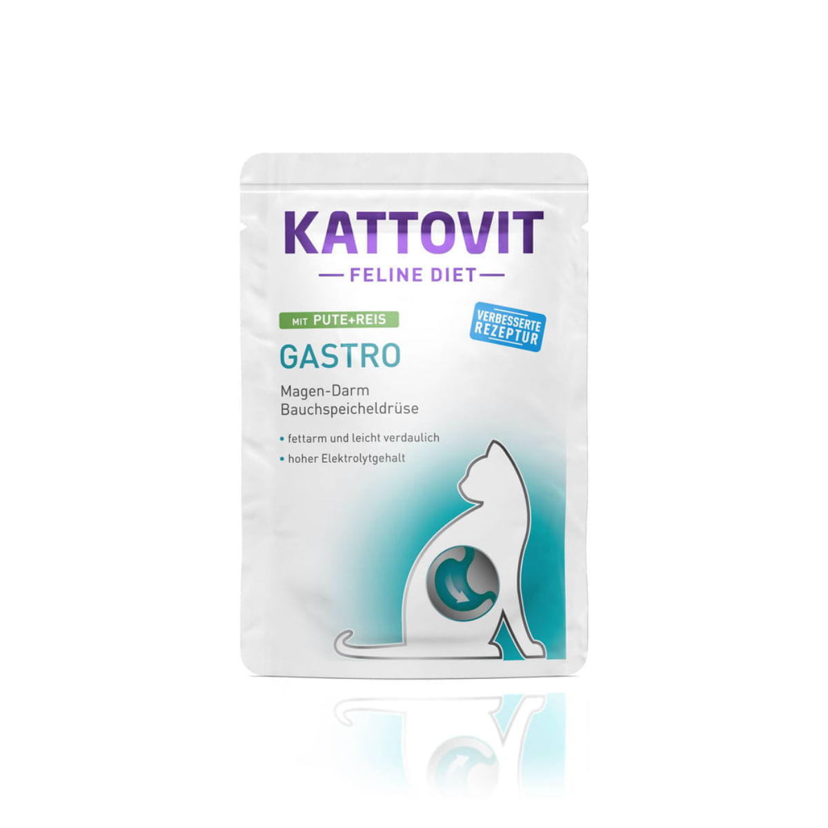 KATTOVIT Gastro, Curcan și Orez, dietă veterinară, plic hrană umedă pisici, sistem digestiv, (în sos), 85g - poza 1