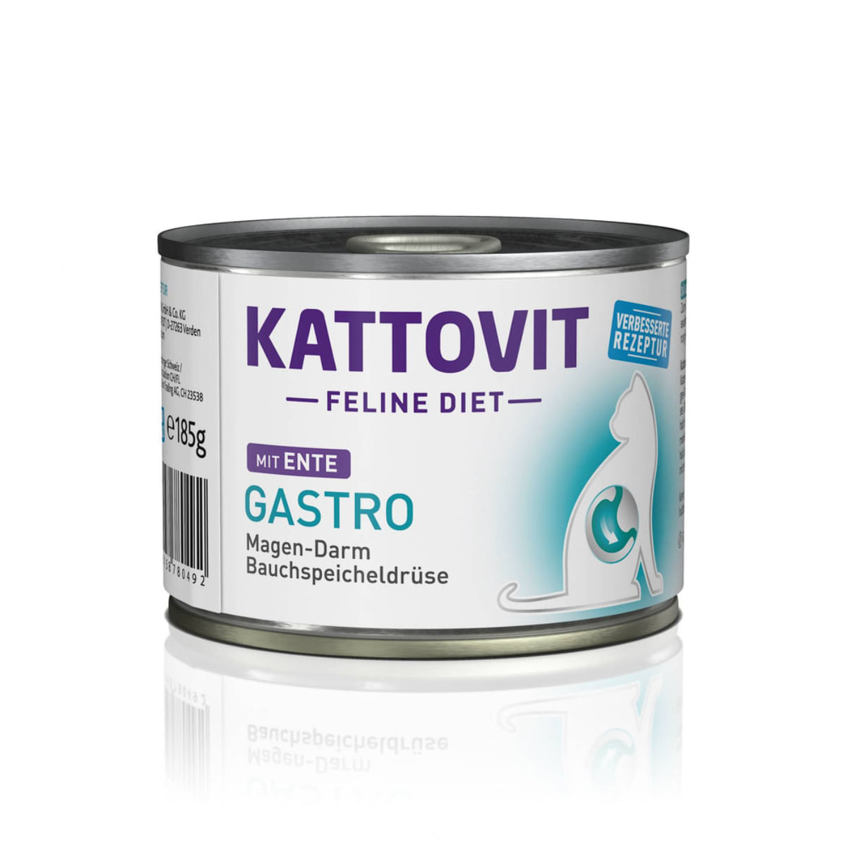 KATTOVIT Gastro, Rață, dietă veterinară, conservă hrană umedă pisici, sistem digestiv, (în aspic), 185g - poza 2