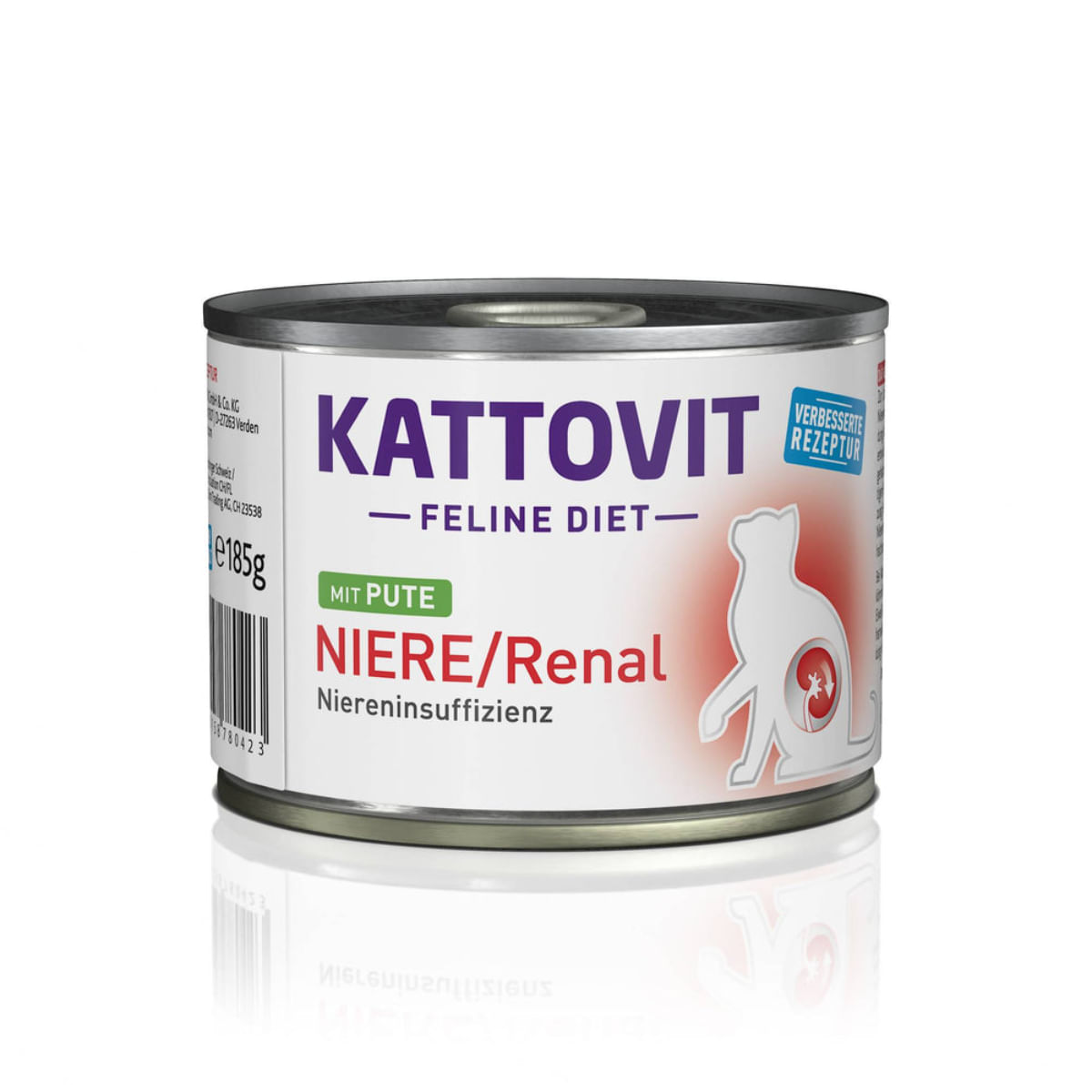 KATTOVIT Renal, Curcan, dietă veterinară, conservă hrană umedă pisici, sistem renal, (în aspic), 185g - poza 1