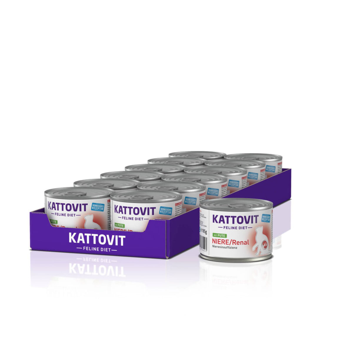 KATTOVIT Renal, Curcan, dietă veterinară, conservă hrană umedă pisici, sistem renal, (în aspic), bax, 185g x 12buc - poza 2