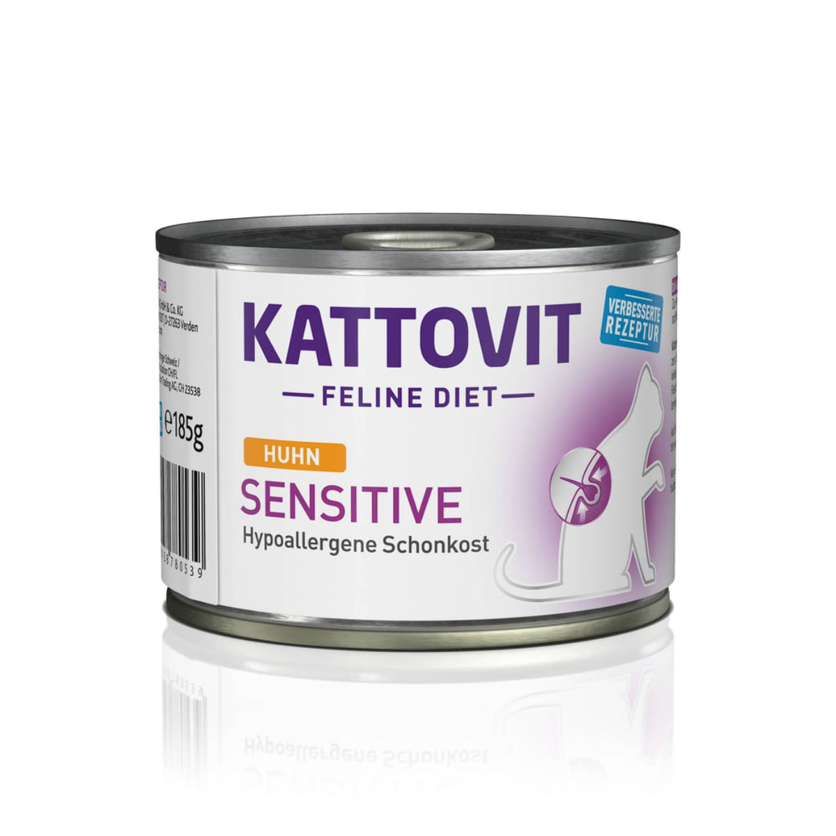 KATTOVIT Sensitive, Pui, dietă veterinară, conservă hrană umedă fără cereale pisici, alergii, (în aspic), 185g - poza 1
