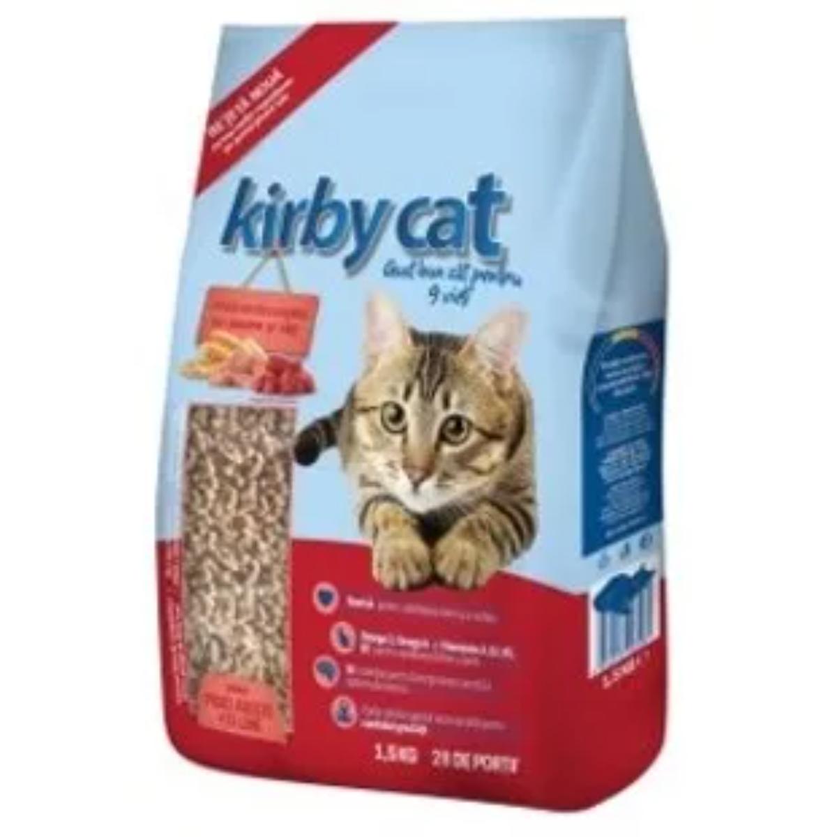 KIRBY CAT, Pasăre și Vită, hrană uscată pisici, 1.5kg - poza 2