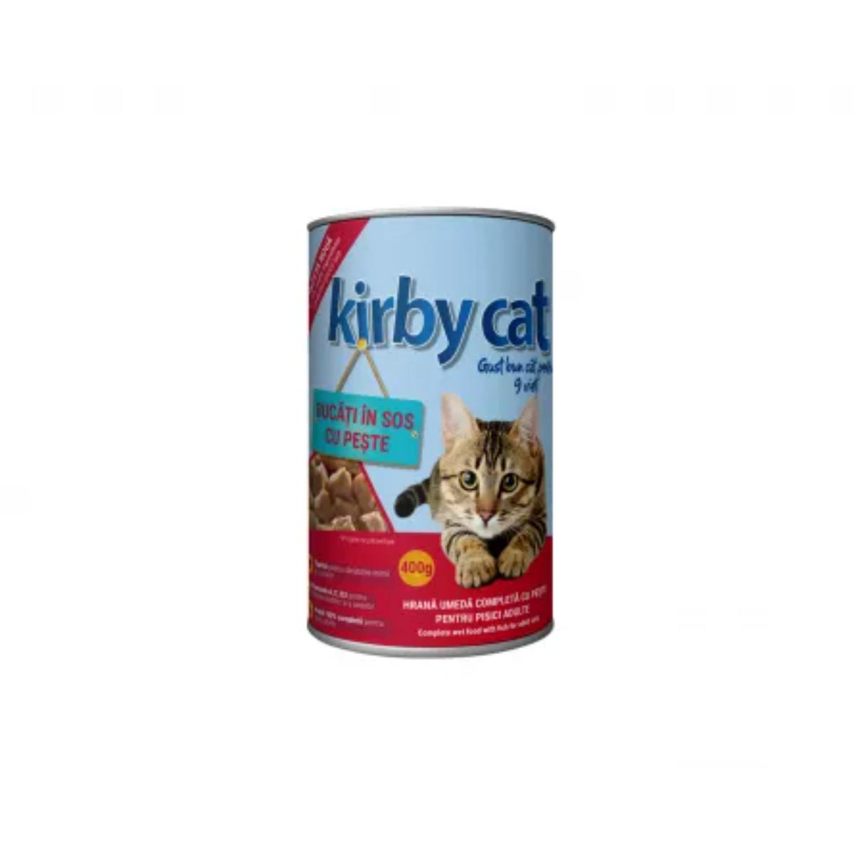 KIRBY CAT, Somon, conservă hrană umedă pisici, (în sos), 400g - poza 1