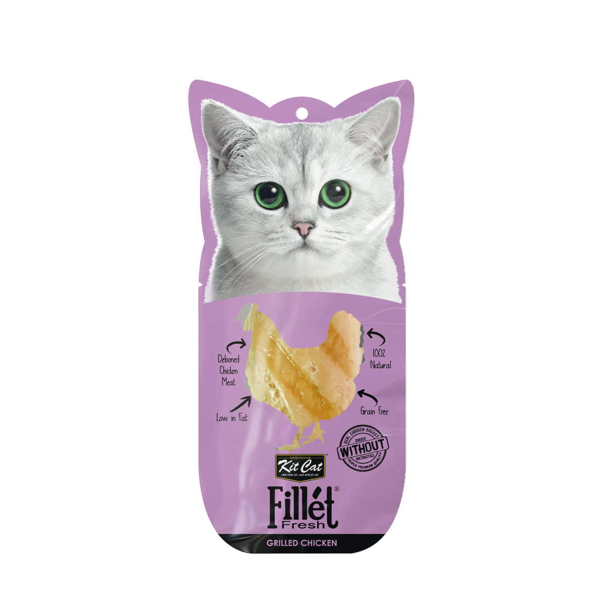 KIT CAT Fillet Fresh Grilled, Pui, plic recompense monoproteică fără cereale pisici, 30g - poza 1