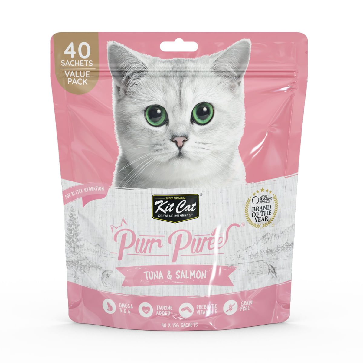 KIT CAT Purr Puree, Ton și Somon, plic, punguță recompense fără cereale pisici, (piure), multipack, 15g x 40buc - poza 2