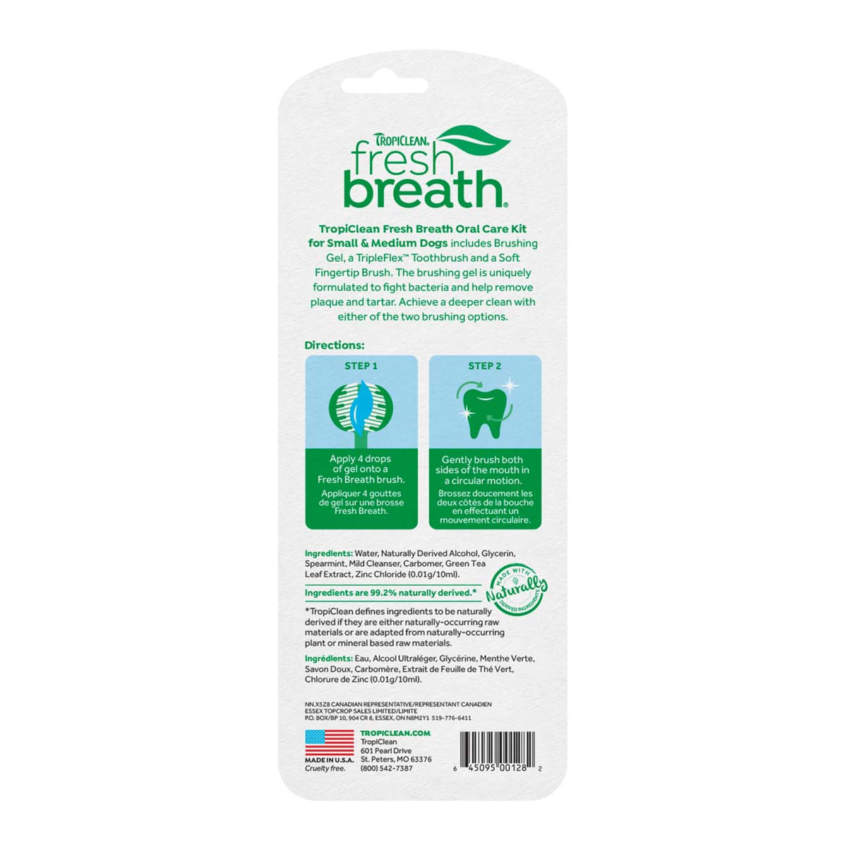 Kit Igiena Orala Caini de Talie Mica, TropiClean Oral Care, 59 ml - poza 3
