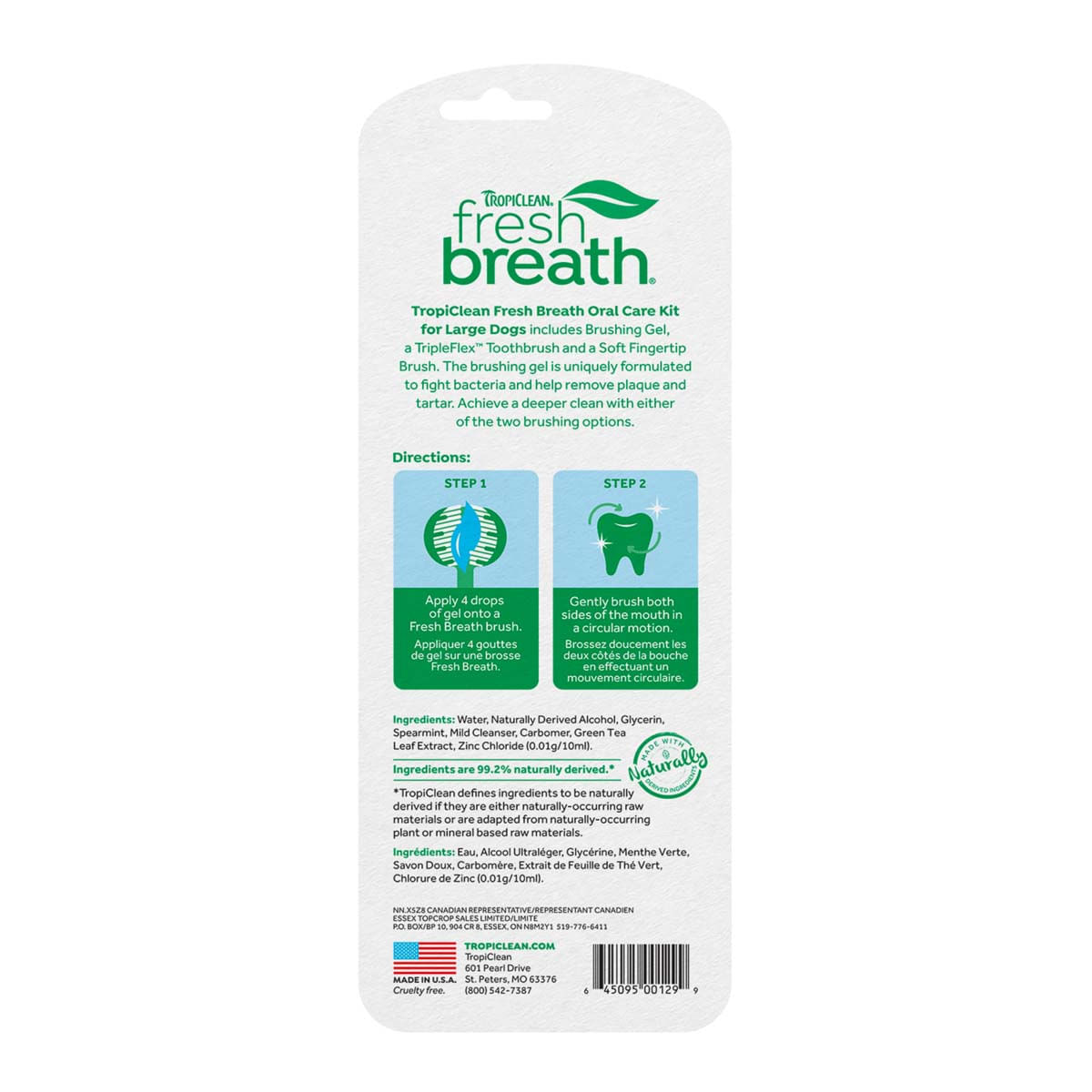 Kit Igiena Orala Caini, TropiClean Oral Care, 59 ml - poza 3