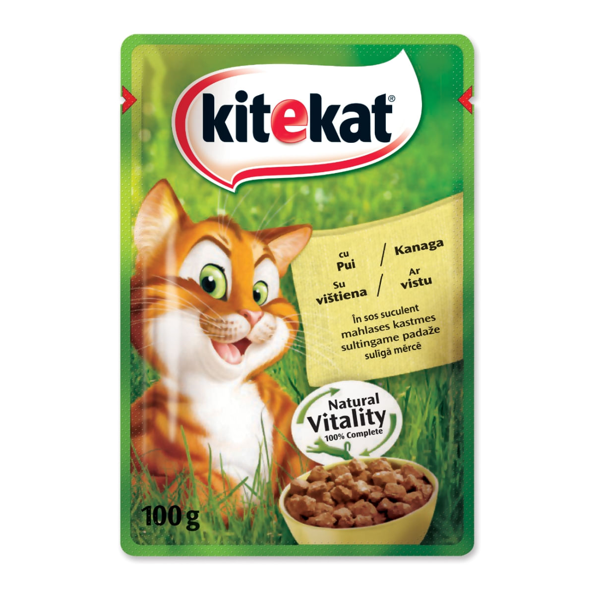 KITEKAT Natural Vitality, Pui, plic hrană umedă pisici, (în sos), 85 g - poza 1
