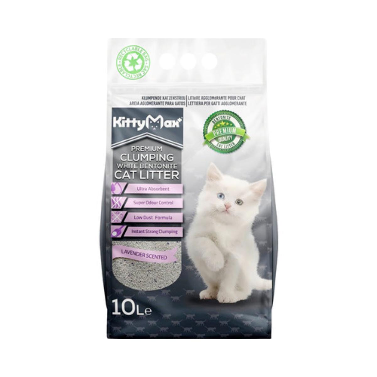 KITTYMAX, Lavanda, așternut igienic pisici, granule, bentonită, aglomerant, fără praf, 10l - poza 2