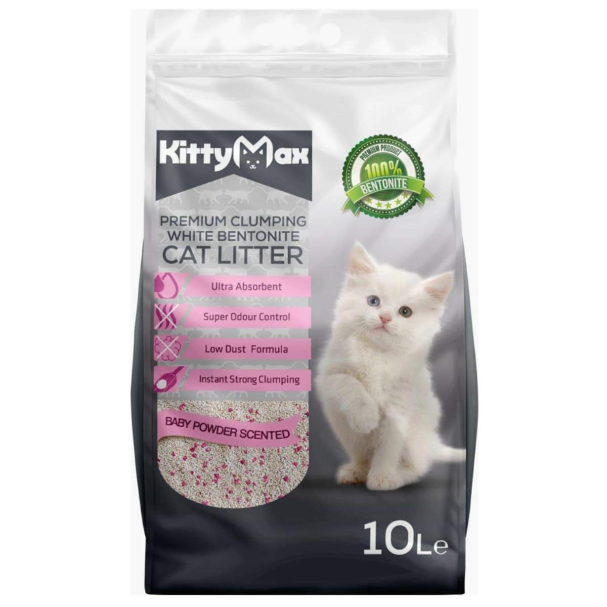 KITTYMAX, Talc, așternut igienic pisici, granule, bentonită, aglomerant, fără praf, 10l - poza 1