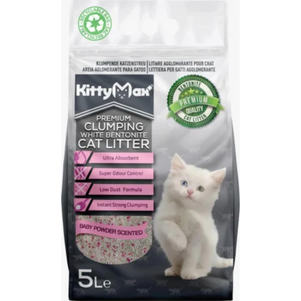 KITTYMAX, Talc, așternut igienic pisici, granule, bentonită, aglomerant, fără praf, 5l - poza 1