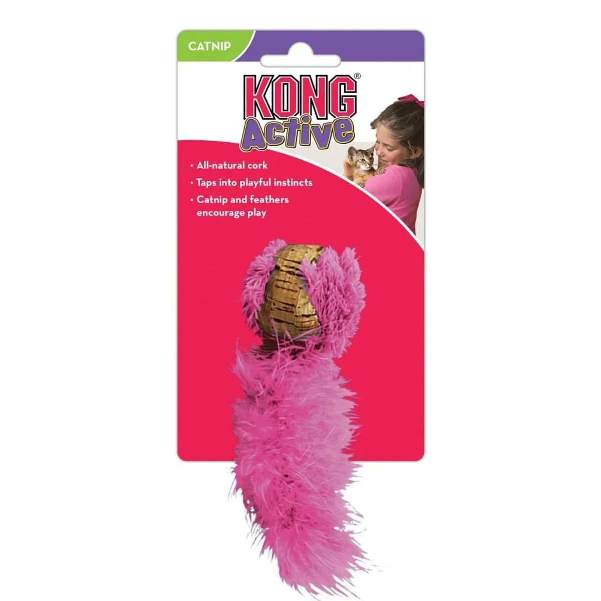 KONG Active Cork Ball, jucărie minge pisici, catnip, plută, diverse culori, 1buc - poza 2