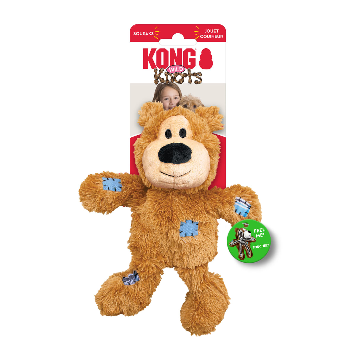 KONG Wild Knots Bear, jucărie sfoară câini, cu sunet, pluș KONG Wild Knots Bear, jucărie sfoară câini S, cu sunet, pluș, maro, 1buc - poza 1